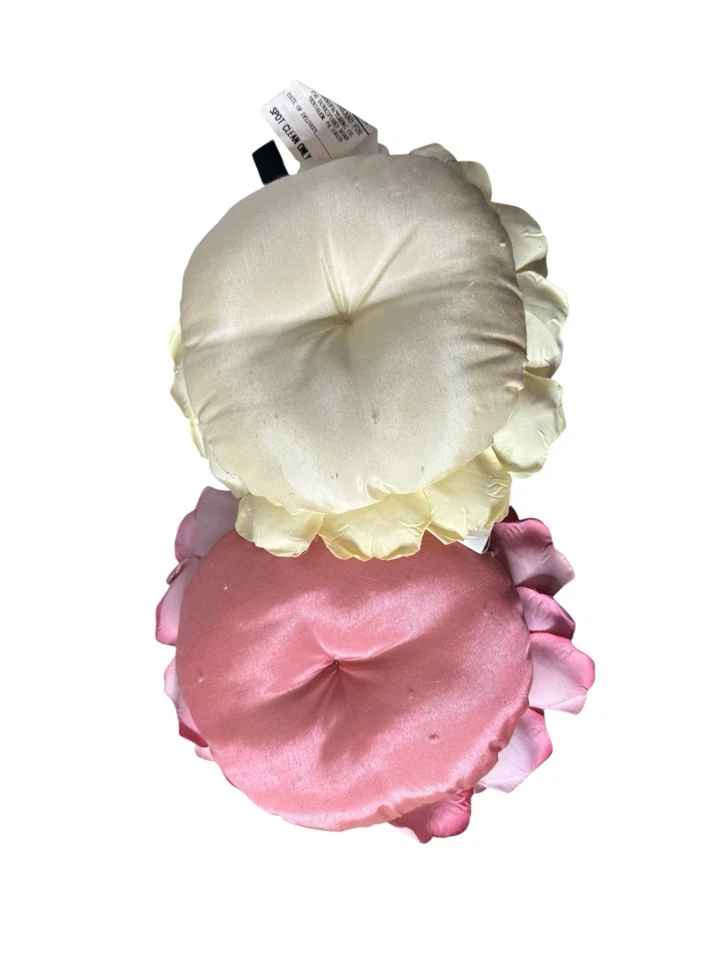 Almohada en forma de flor de Bess almohada rosa 3D 9” lote de 2 vintage Foto 2 de 2