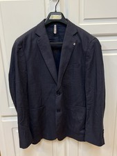 PJ Paul Jones Linen Cotton Blazer Mens Large Blue Sports Coat Jacket