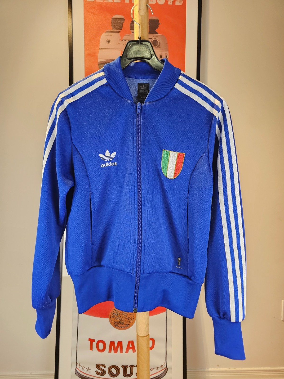 VINTAGE ADIDAS TREFOIL FIFA ITALIA TRACK TOP JACKET SZ WOMEN'S SMALL thumbnail 2