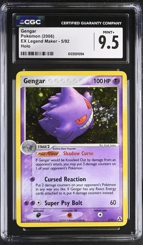 CGC 9.5 MINT+ Gengar 2006 EX Legend Maker 5/92 Holo Pokemon Card
