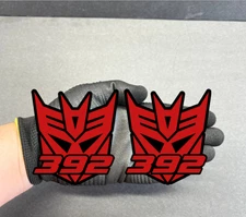 392 Decepticon Transformer Mask ENGRAVED Car Fender Badge Emblem MULTICOLOR 2PC