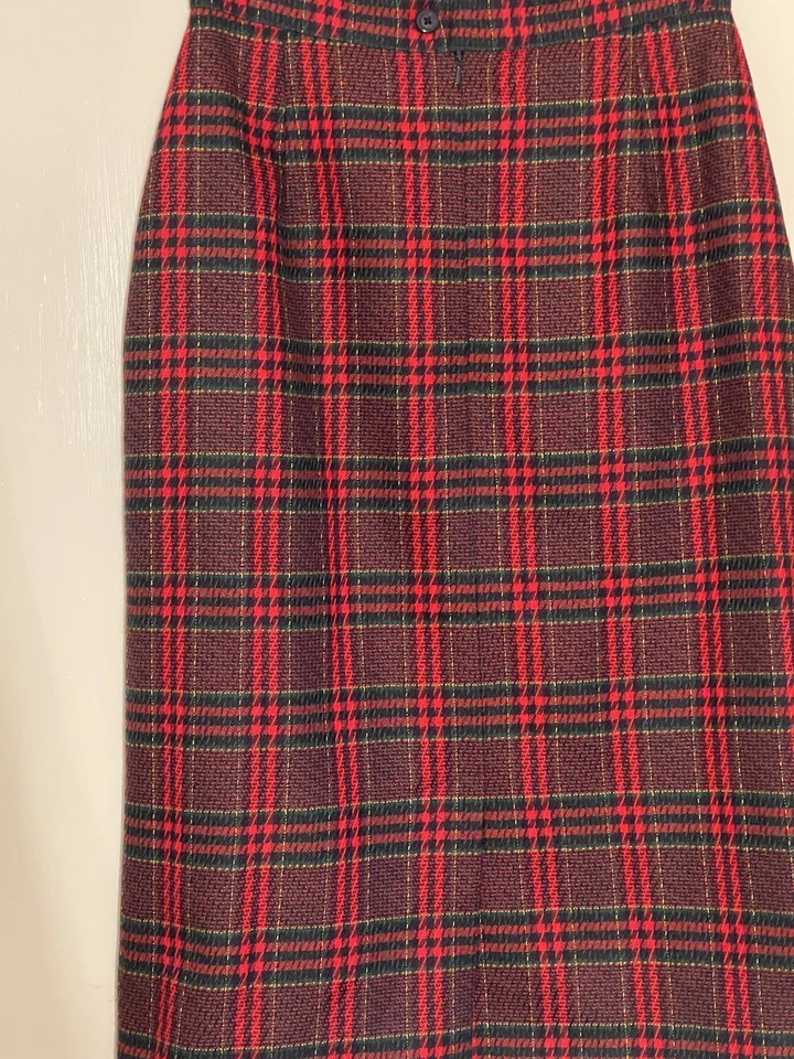 Vantage WINDSMOOR TARTAN Check PENCIL Skirt-with Pocket- Women’s U.K-12”-EUR-38 - Image 4 of 4