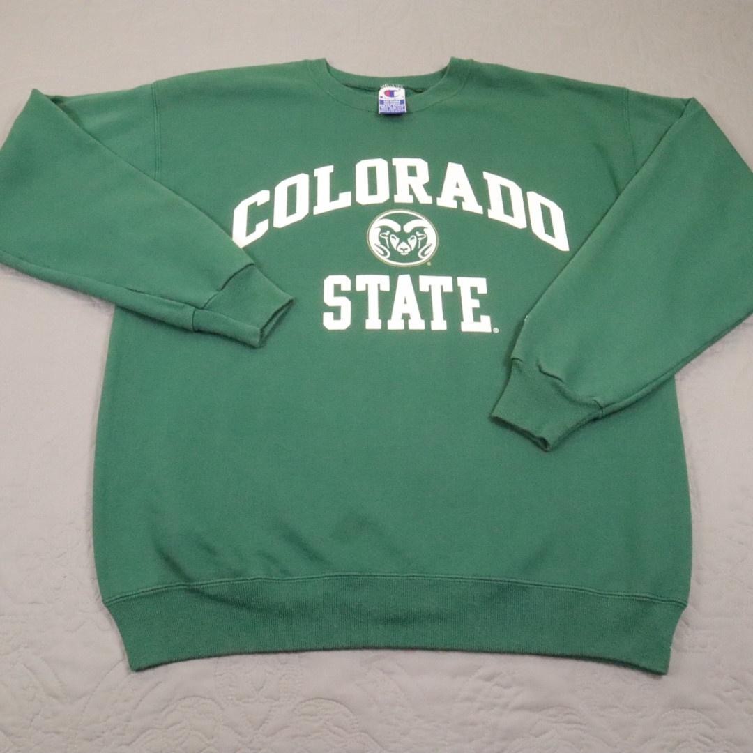 Vintage Colorado State Rams Sweatshirt Mens Medium Green Champion Crewneck 90s