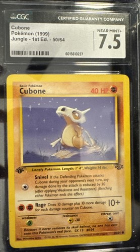 Cubone (1st Edition) graded CGC 7.5 for sale on eBay