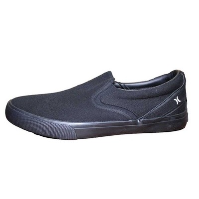 Hurley Men's Size Canvas Slip-on Shoe, Black/Black