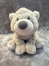 Aurora Sitting Gray Polar Bear Stuffed Animal With Snow Flakes 9"