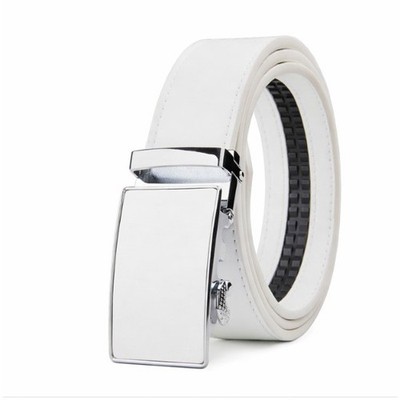 2X Genuine Leather Mens Ratchet Belt Belts For Men Adjustable Automatic Buckle