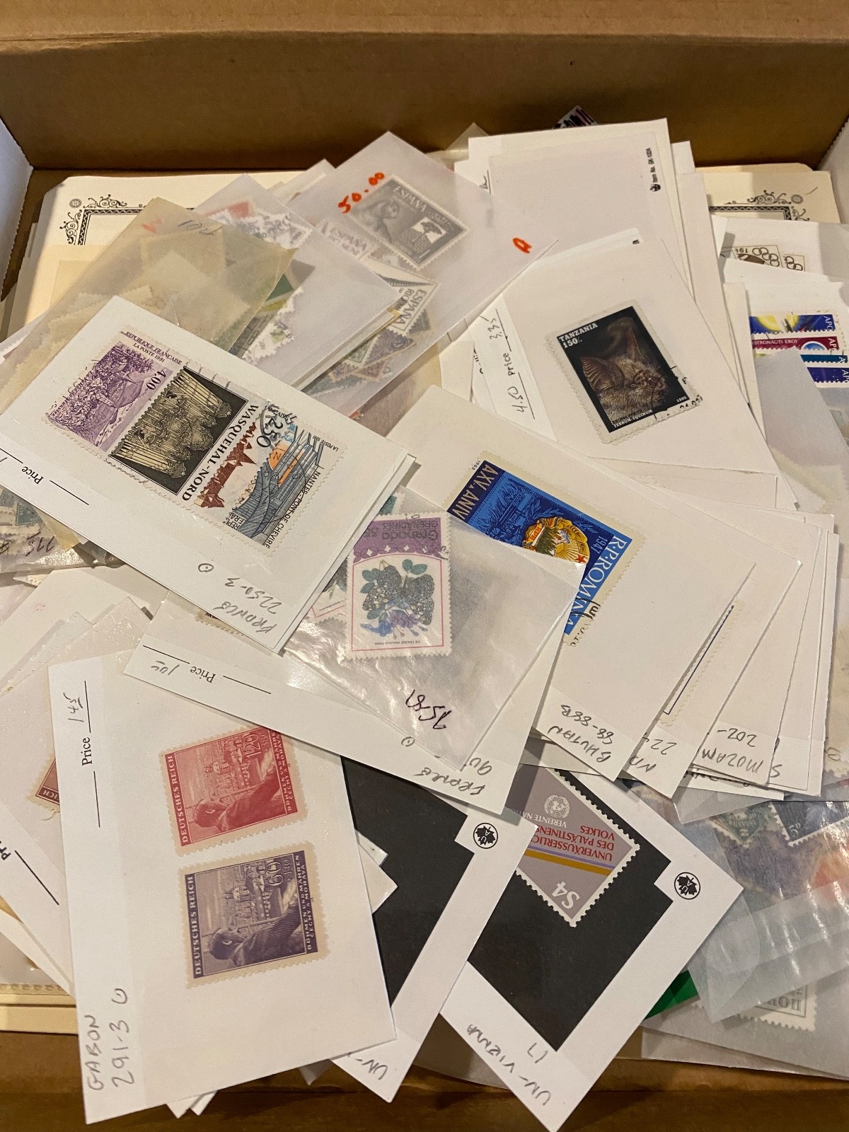 Worldwide Stamps Hundreds+ in Box Lot Not all Shown - L-1735