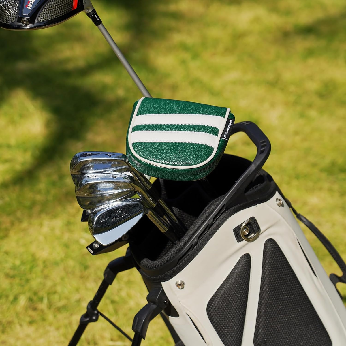 Leather Black Mallet Putter Headcover Head Cover Protector Case