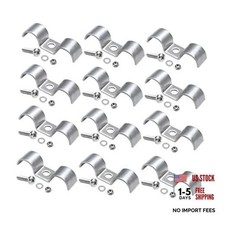 HZEL 12PCS Car Stainless Steel Double Line Clamp, Auto Fuel Lines Clips with