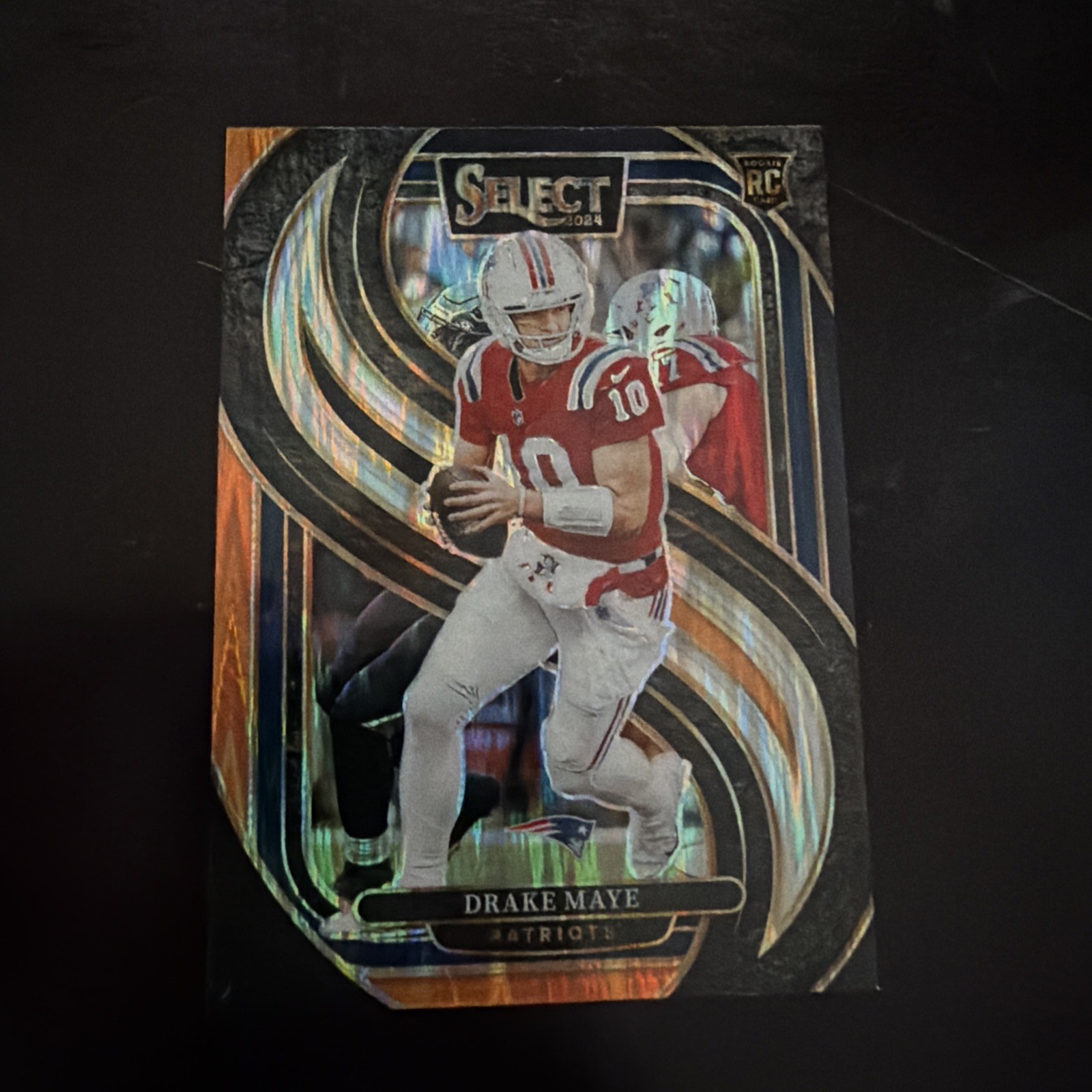 2024 Panini Select - Premier Level Drake Maye #113 Black & Orange Shock Prizm