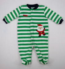 Child of Mine Carter's Baby Boy's Christmas Santa Helper Footed Sleeper 3/6 M
