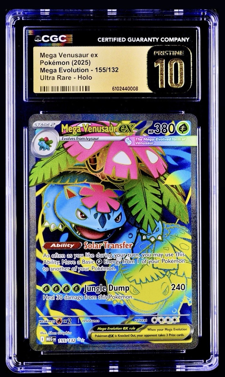 Pokémon 2025 Mega Evolution MEG EN Mega Venusaur ex 155/132 CGC