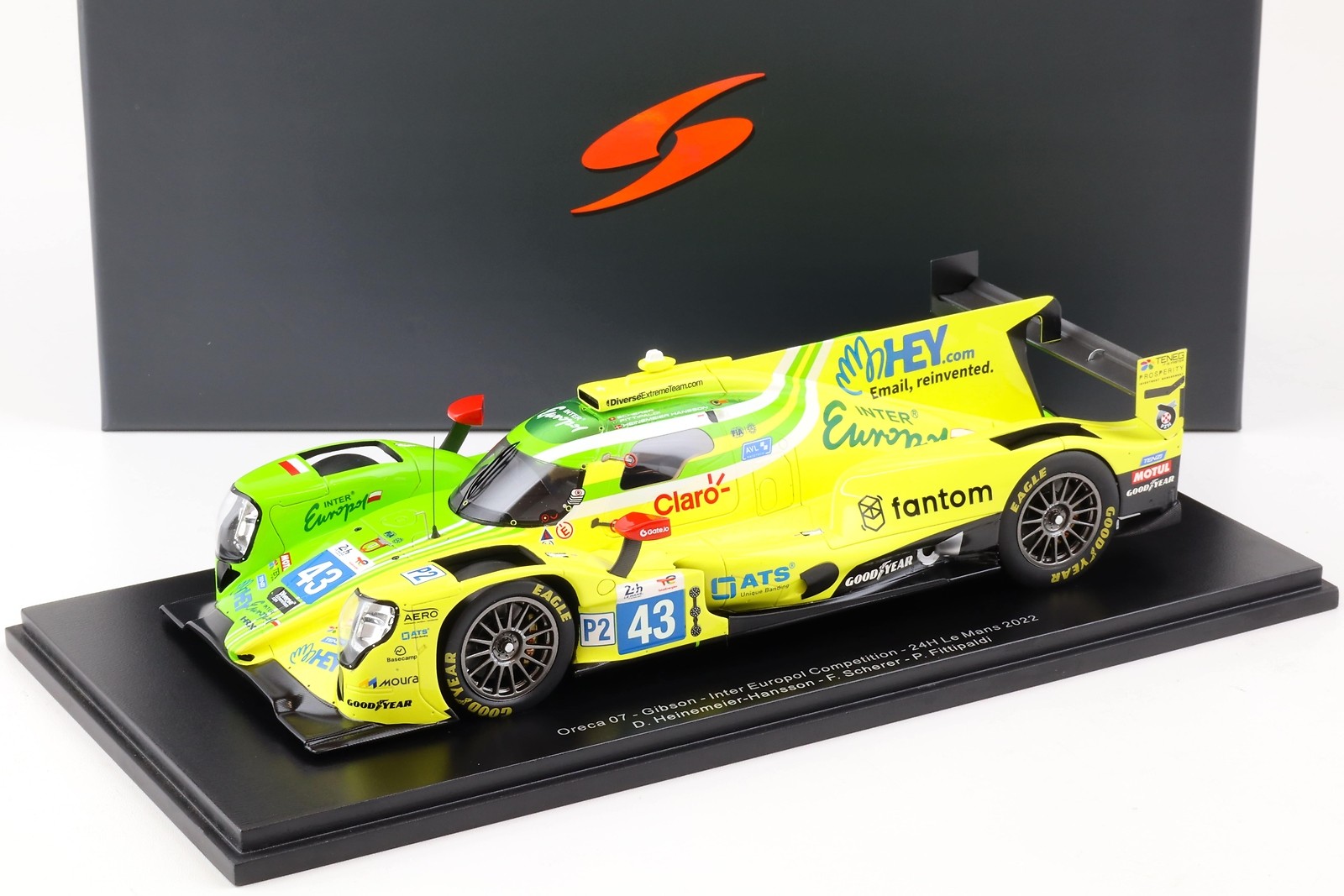 1:18 Spark Oreca 07 Gibson Inter Europol Competition 24h Le Men 2022 #43 Shears
