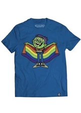 NEW Creepy Co. Company BOZ RAINBOW CAPE T-Shirt Tee PRIDE Navy Blue Large