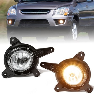 For Kia Sportage 2009-2010 Front Bumper Fog Light Lamps Helogen Pair Clear Lens