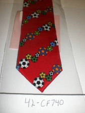 CHILDREN'S NECK TIE 10" RED SOCCER 42-CF740 ADJ