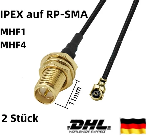 IPEX RP-SMA U.FL Pigtail WLAN WIFI Antenne Kabel 1.13mm 20cm Adapter MHF1 MHF4. - Bild 2 von 5