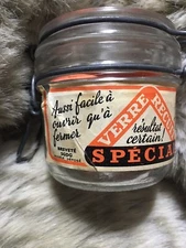 1 Pc Vtg LE PARFAIT SUPER GLASS CANNING JAR BAIL LID FRANCE 200 Mason Vintage