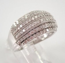 Round Cut Lab Created Diamond Engagement 14K White Gold Finish Cluster Gift Ring