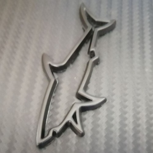 Emblema Coche Tiburón Contorno Metal 3D Negro Trasero Moto Insignia Pegatina - Imagen 2 de 4
