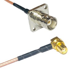 RG316 BNC Flange Female to SMA FEMALE ANGLE RF Cable Rapid-SHIP LOT