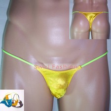 K205Y K205 Mens Micro Bikini String waist shiny satin knit nylon spandex