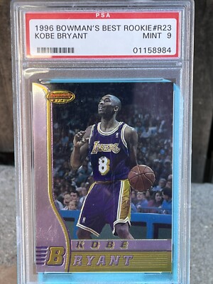 1996 Bowmans BEST KOBE BRYANT ROOKIE RC #R23 PSA 9 Mint HOF Lakers