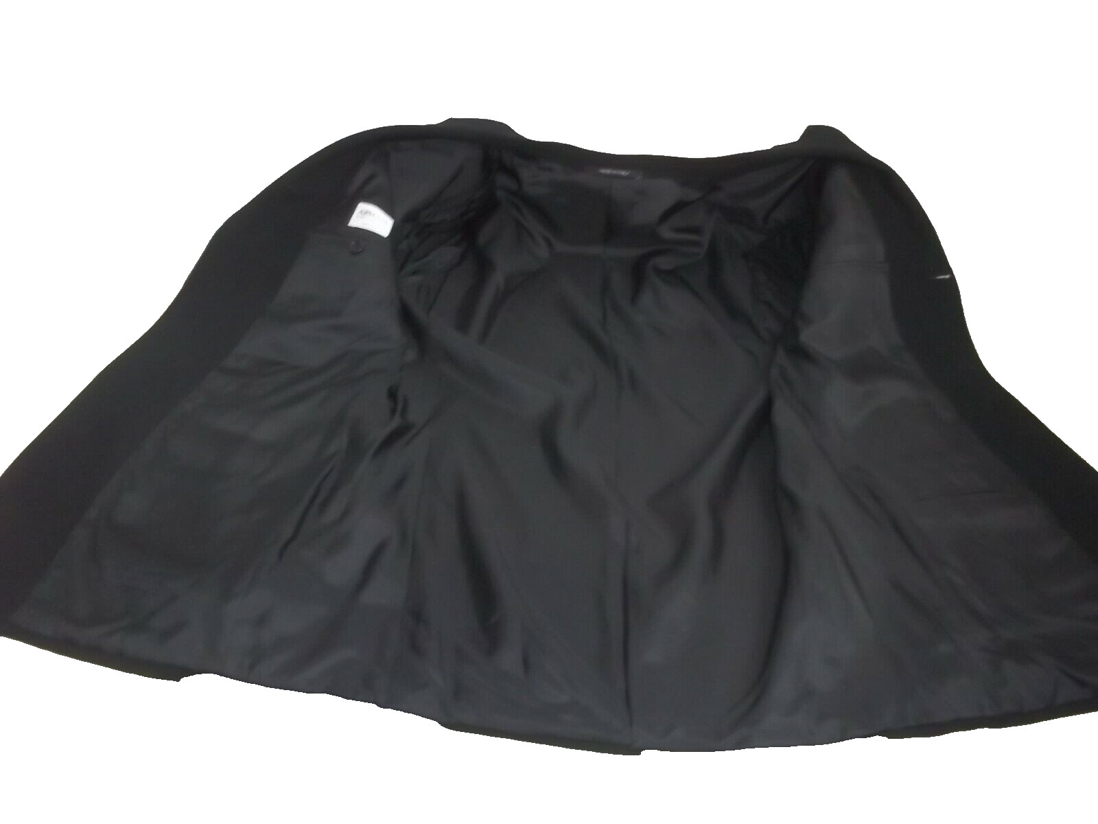 (( Armani Collezioni 3Button Solid Black Wool Bla… - image 7