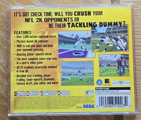 Sega Dreamcast NFL 2K Sega Sports  Complete CIB Video Game Tested Good 