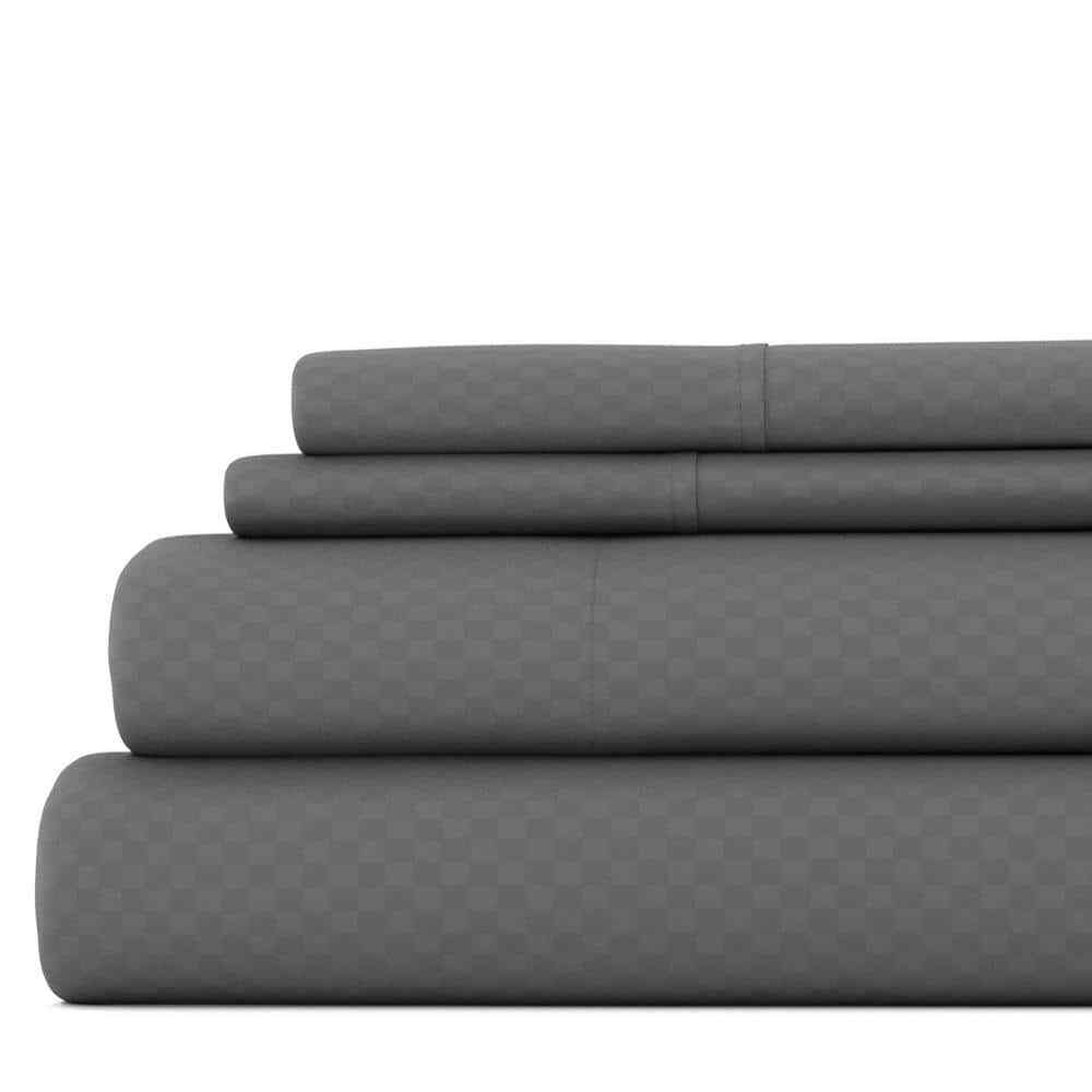 4-Piece Geometric Microfiber Queen Sheet Set