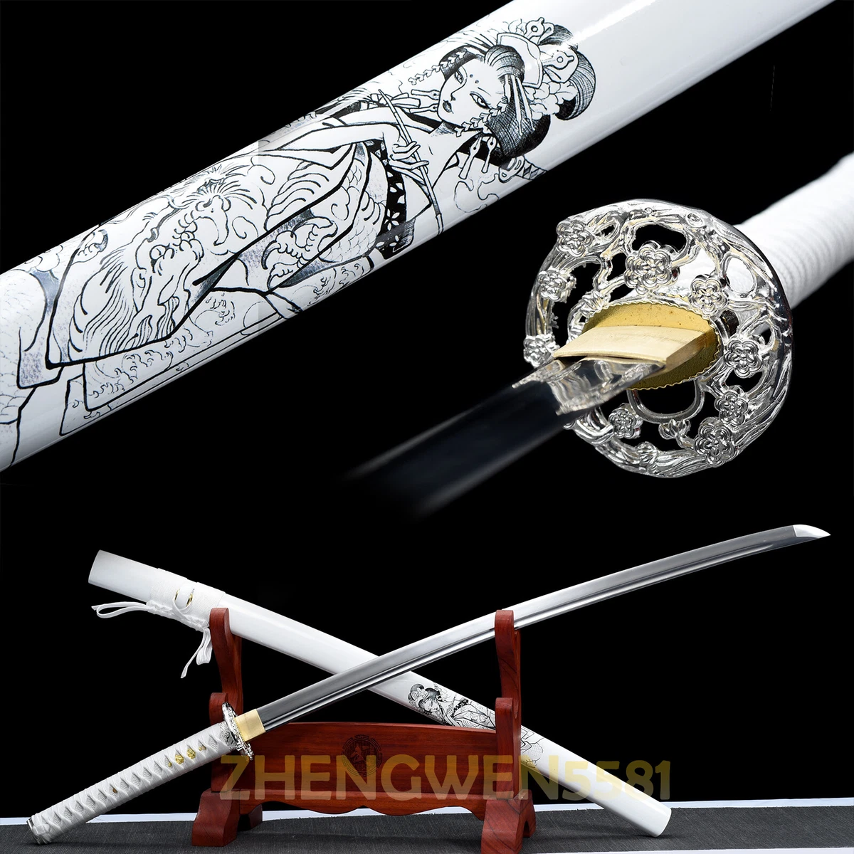 无品牌武士白色收藏日本刀剑、军刀| eBay
