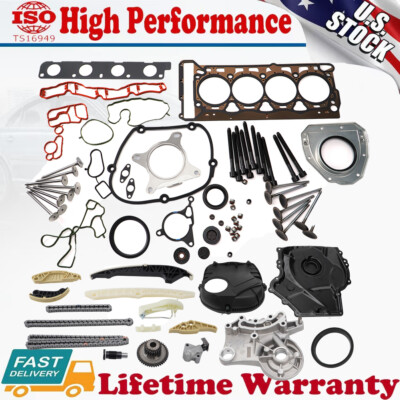 Engine Timing Chain & Cover Kit 2008-2016 For Audi VW 1.8L 2.0L TFSI Jetta A4