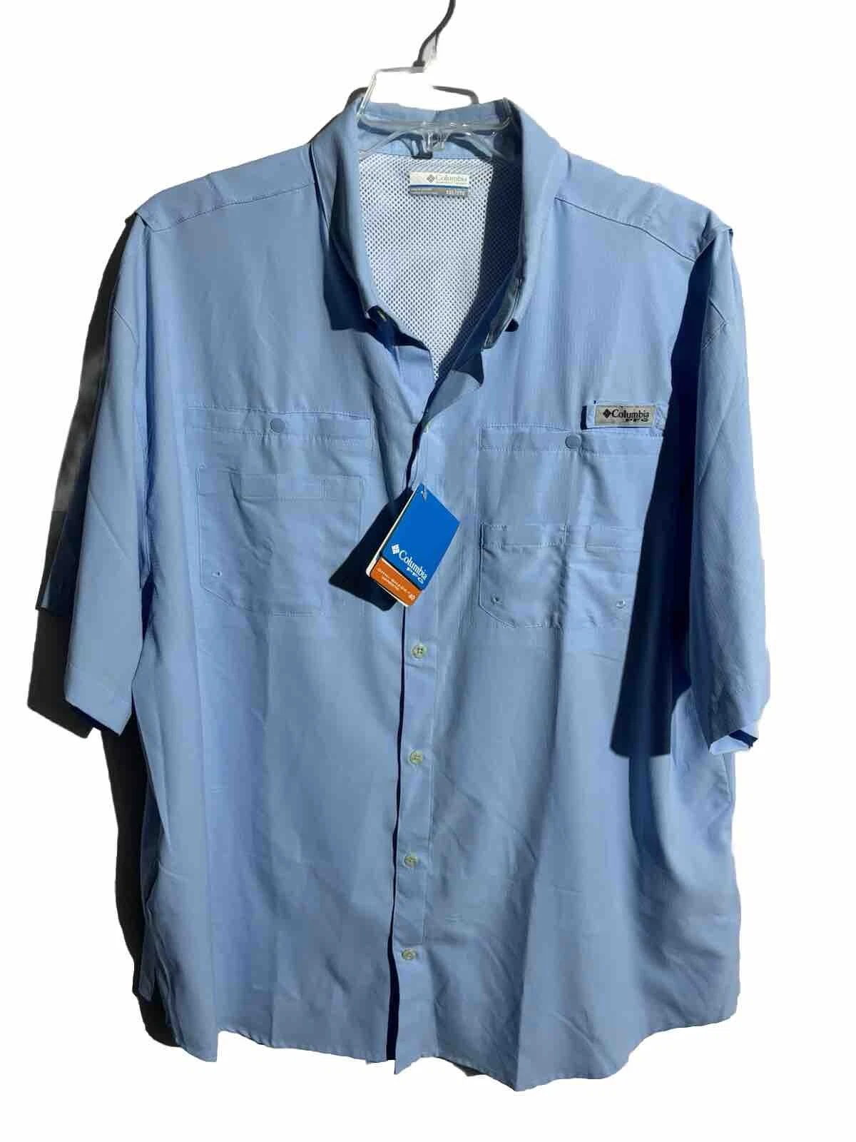 Columbia PFG Vented Sz 2XL Nylon Tsunami II Blue Fishing Shirt NWT Men