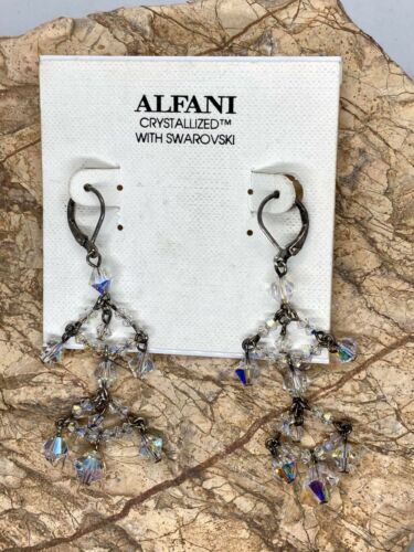 Boucles d'oreilles femme Alfani Dangle Drop LUSTRE cristaux Swarovski percés 88 $ - Photo 1/2