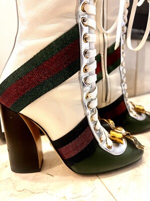 Gucci GG Bow Hardware Lace-up Boots. EU 37.5