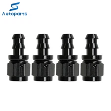 4PCS Push on Lock Hose Fitting 0° Oil/Fuel/Gas Line Adapter 4AN 6AN 8AN 10AN