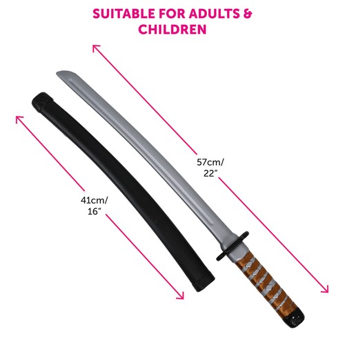 TOY KATANA SWORD AND NUNCHUCKS SET NINJA FANCY DRESS COSTUME ACCESSORY SAMAURAI - Picture 5 of 7
