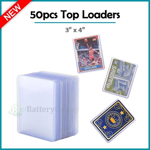 50 Top Loaders For 4x6 Trading Cards & Photos - Rigid Card Holders, Archival Safe