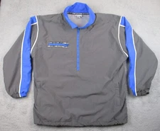 K-Swiss 1/2 Zip Pullover Windbreaker Jacket Gray Blue Mesh Lined VTG 90s Mens XL