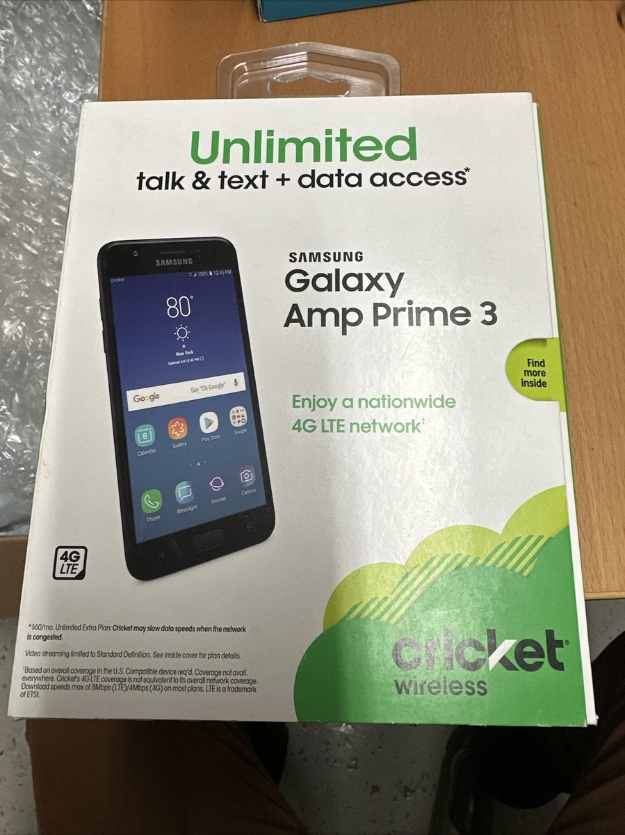 Samsung Galaxy Amp Prime SM-J327A 16GB Black Cricket Unlocked  Used