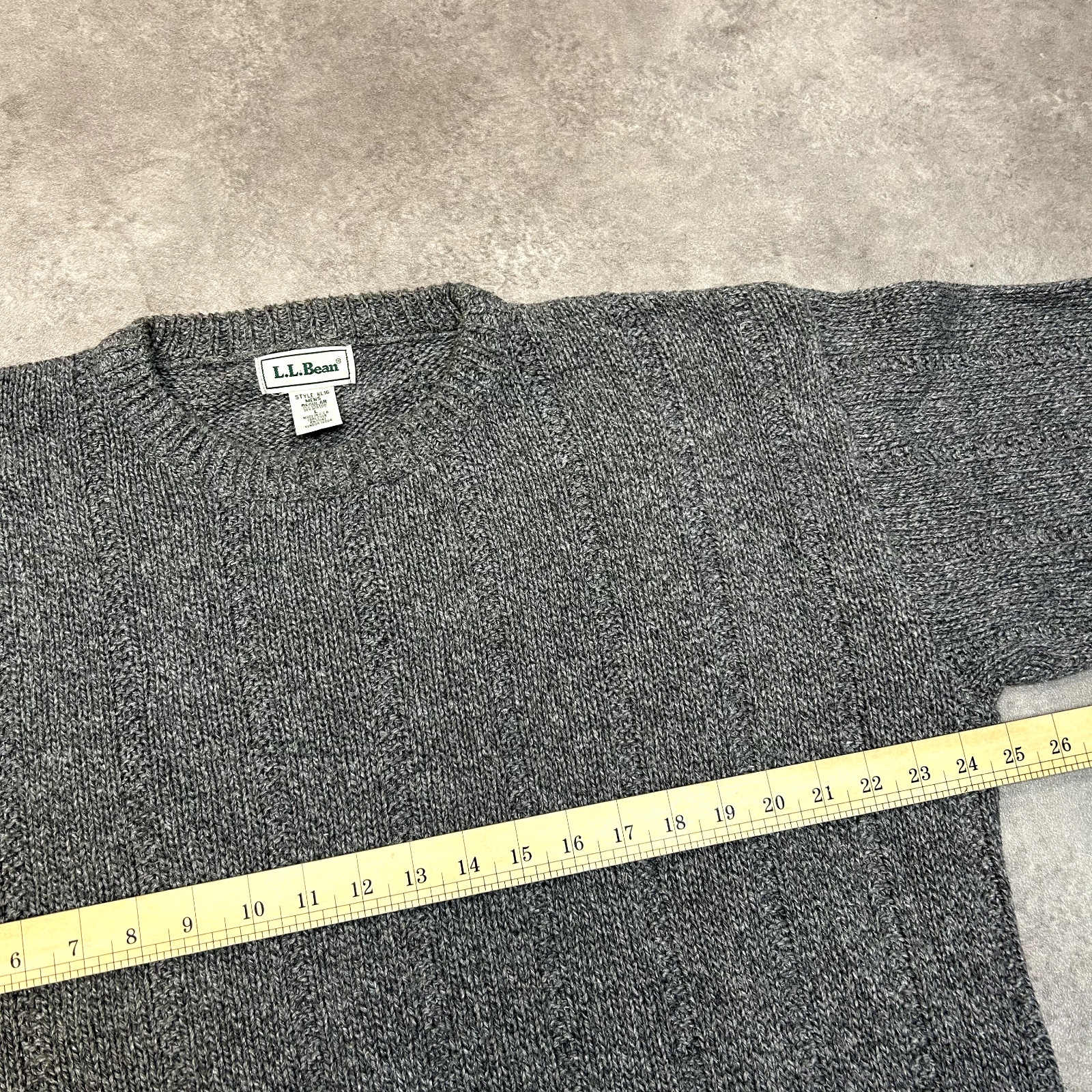 L.L Bean Knitted Jumper Mens Large Vintage Heavyweight Pullover Sweater, Grey image 7