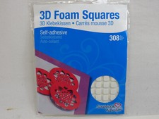 3L Scrapbook Adhesives 3D Foam Squares WHITE Self-Adhesive 1/4" x 1/4" 308 pcs