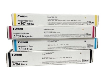 OEM Canon T07 CMYK Toner Cartridges Set imagePress Lite C165 / C170 / C265