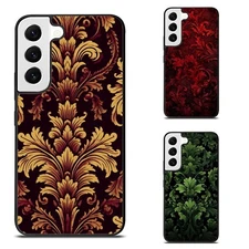 pattern baroque dark red Hard Cover For Samsung Galaxy Z Fold Flip 3 4 5 6