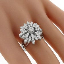 Floral Engagement Ring With Simulated 2.10CT Round Cut Sapphire In 935 Silver