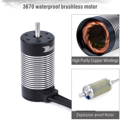 Rocket 3670 Brushless Sensorless Motor 2650KV 2150KV 1900KV for 1/8 1/10 RC Car - Picture 4 of 16