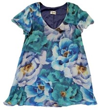 Show Me Your Mumu Kylie Dress Womens XS  Blue Floral Mini Short Sleeve