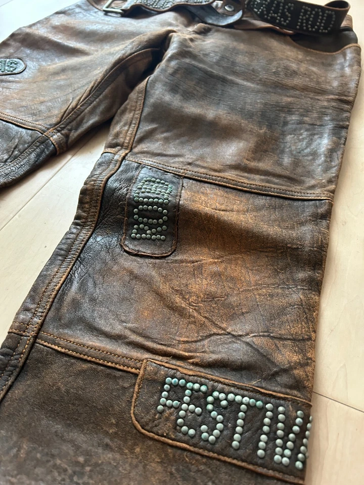 Dolce & Gabbana Hombre Pantalones Cuero Colección Años 90, Muy Único y Genial Foto 3 de 4