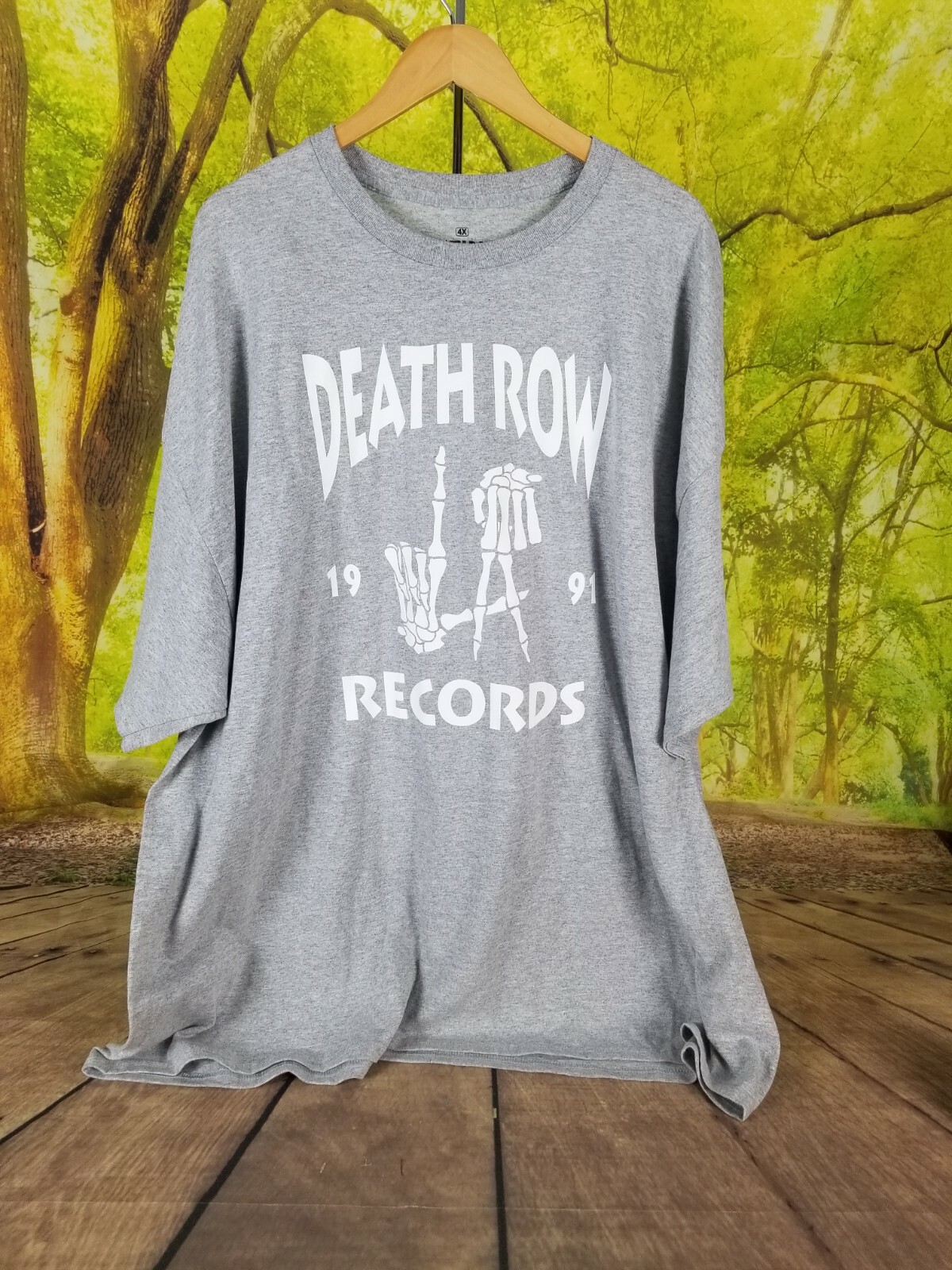 FILA Maglietta da uomo grigia Death Row Records stampa anteriore taglia 4X 2021 nuova